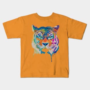 Dripping Paint Tiger Kids T-Shirt